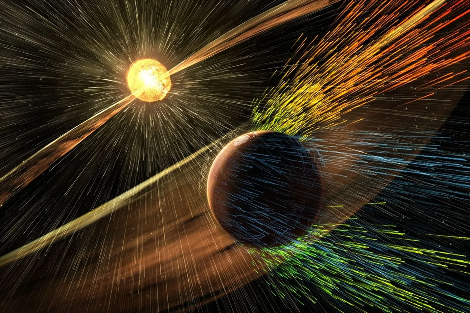 Εικόνα τεκμηρίωσης της NASA για το θέμα: Κατανόηση του Πώς Κατασκευάζονται οι Αρειανοί Αουρόρα.