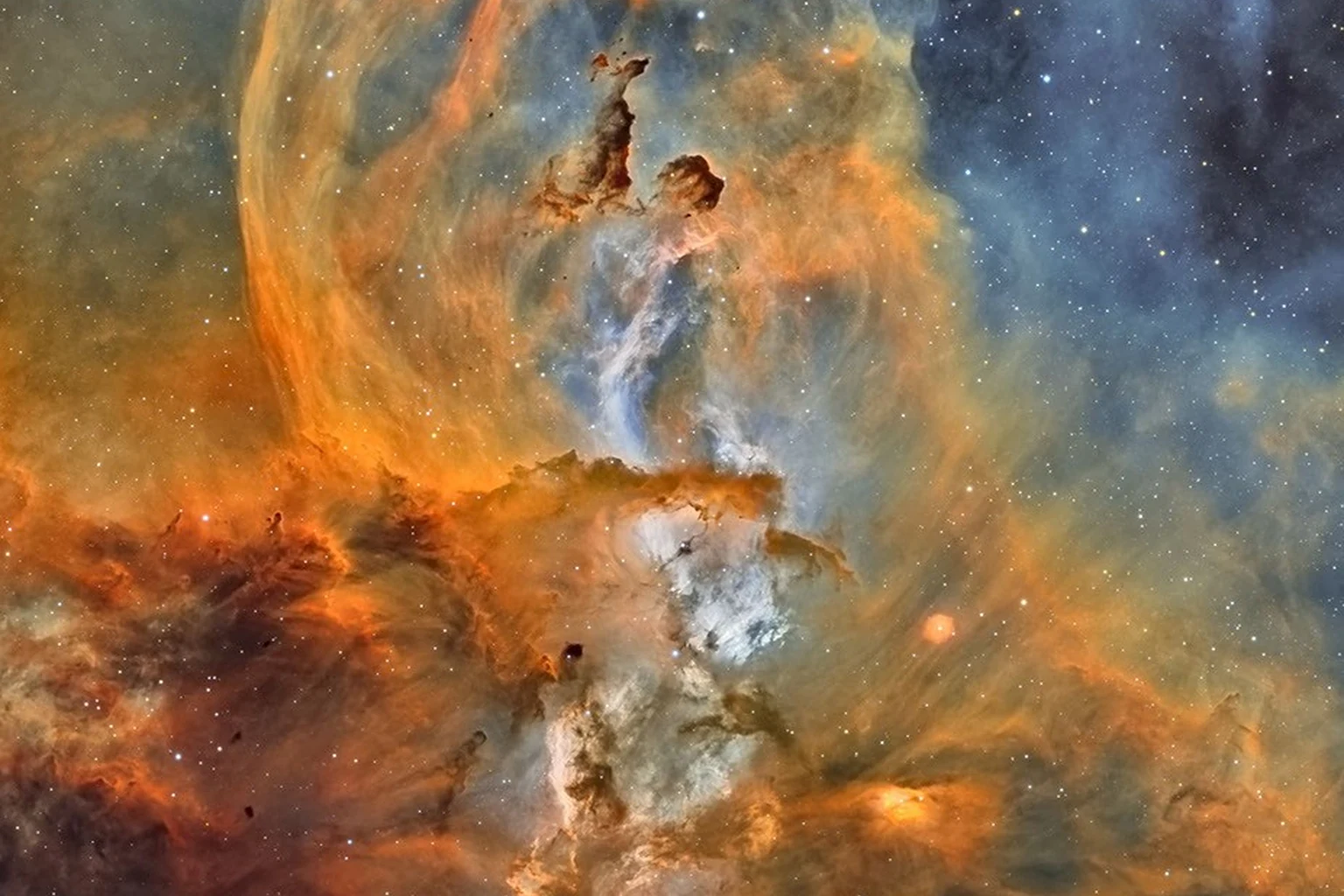 Εικόνα τεκμηρίωσης της NASA για το θέμα: ΑΠΟΔ: 2026 20 Ιουλίου – NGC 3576: Το Άγαλμα του Νεφελώματος της Ελευθερίας.