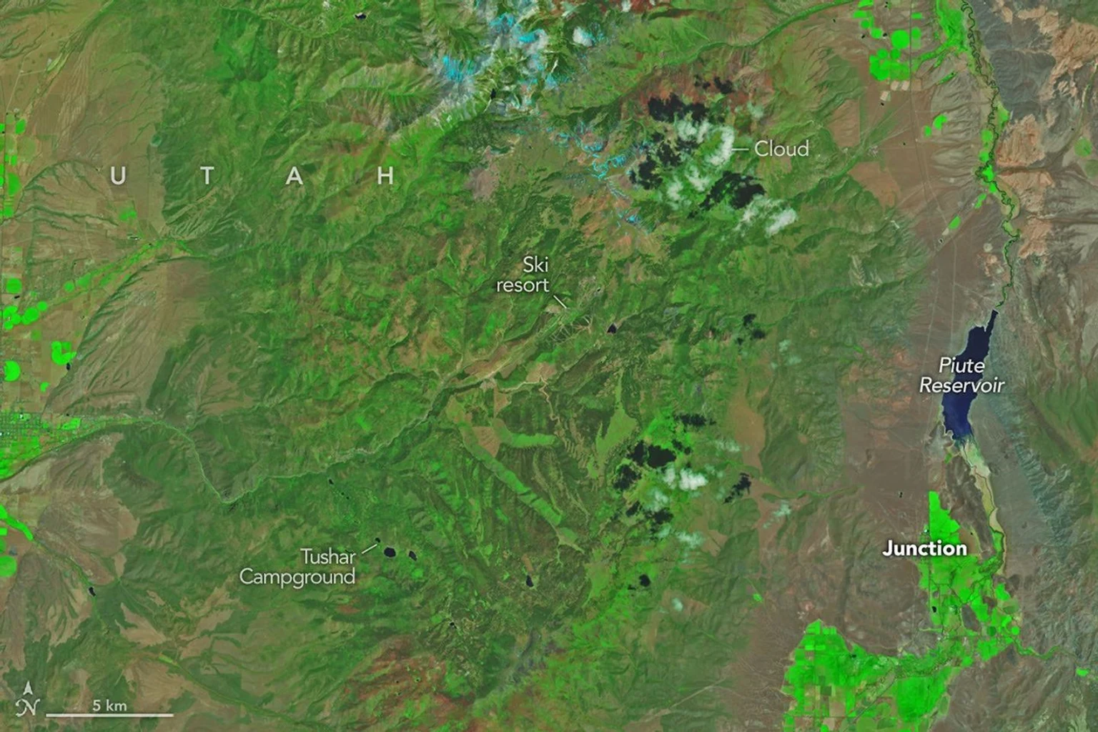 Εικόνα τεκμηρίωσης της NASA για το θέμα: Cottonwood Fire Chars Γιούτα.