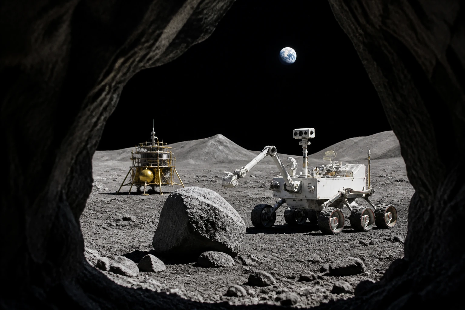 Δημοσιογραφική εικονογράφηση: NASA Fosters Ανάπτυξη Τεχνολογιών αναζήτησης σεληνιακών πόρων