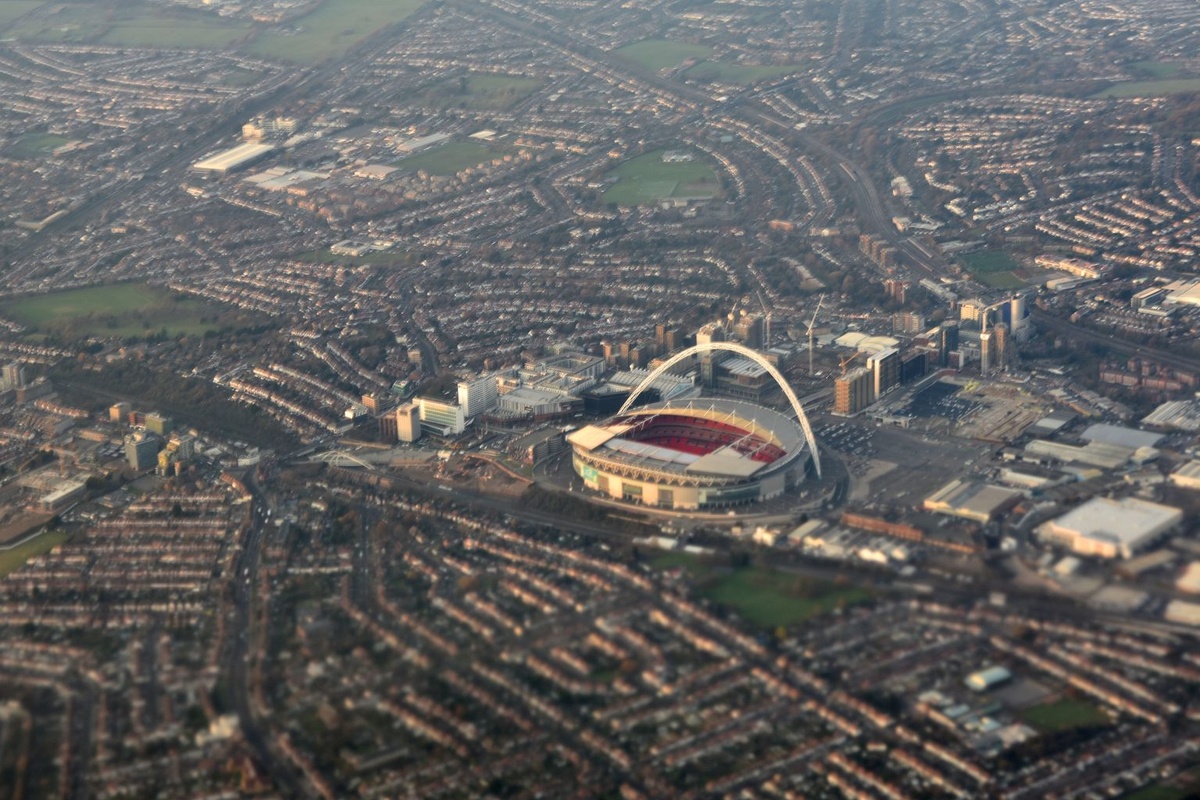 Το Wembley και η γύρω περιοχή του Λονδίνου από ψηλά, σε αρχειακή φωτογραφία του 2016.